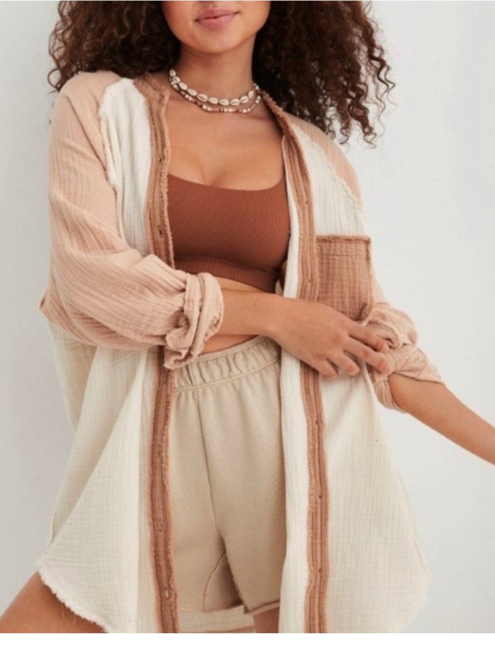 aerie 🔥🔥 Tricolor gauzy button down 🔥❤️ MUST HAVE
